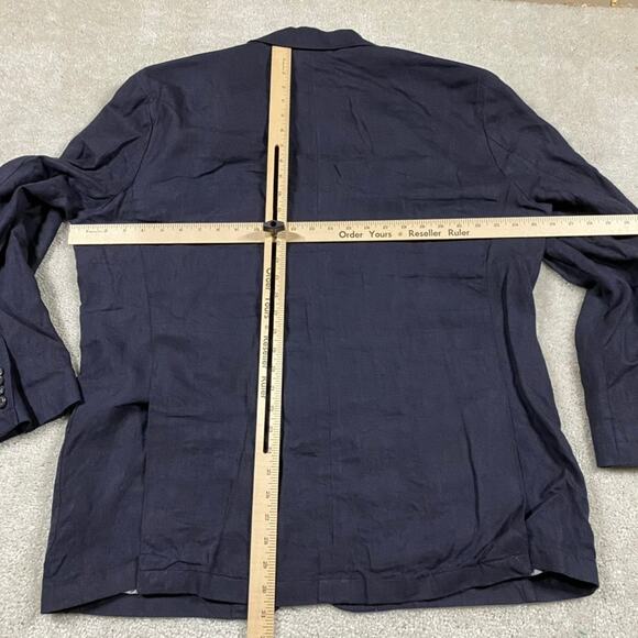 Cremieux Jacket Mens XL Navy Linen Blazer Suit Wedding Formal Preppy Lightweight - Picture 5 of 9